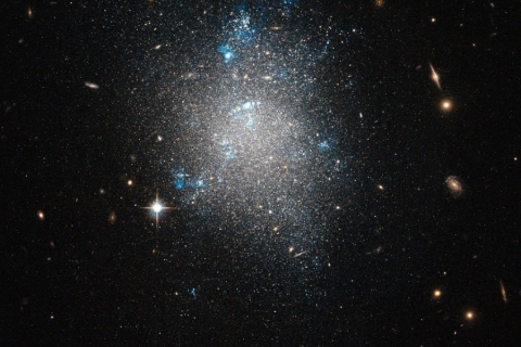Hubble Views a Dwarf Galaxy    ESA/Hubble & NASA  https://science.nasa.gov/missions/hubble/hubble-views-a-dwarf-galaxy/