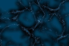 Creative illustration of the "The Large Scale Structure of the Universe." It is heavily influenced by dark matter, which which acts as the underlying scaffolding that attracts and draws together normal matter.    Credit: National Optical-Infrared Astronomy Research Laboratory (NOIRLab).    Source: https://commons.wikimedia.org/wiki/File:Dark_matter_illustration_(rubin-20220329-Dark-matter).tiff